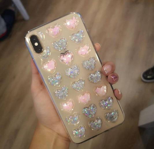 ESTUCHE CORAZONES GLITTER